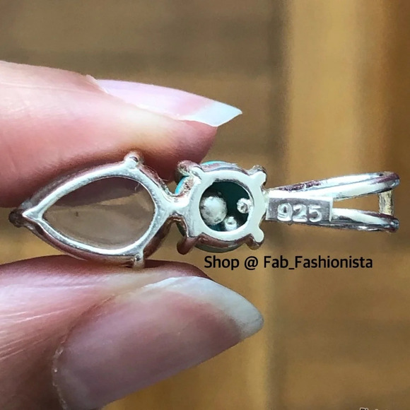 Sterling silver turquoise opalite pendent - Picture 4 of 7